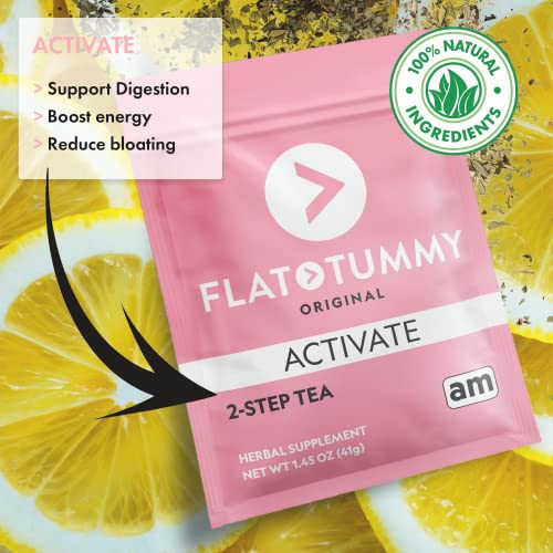 Flat Tummy Tea – 2-step, 4 Week Program – Detox Tea to Boost Energy & Reduce Bloating Flat Tummy TeaUS supplements