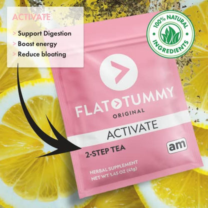 Flat Tummy Tea – 2-step, 4 Week Program – Detox Tea to Boost Energy & Reduce Bloating Flat Tummy TeaUS supplements