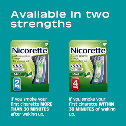 Nicorette 4 mg Mini Nicotine Lozenges to Quit Smoking - Mint Flavored Stop NicoretteUS supplements