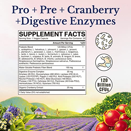 VITALITOWN Women's Probiotics 120 Billion CFUs 1 Daily, 30 Strains, with Prebiotics VITALITOWNAu supplements