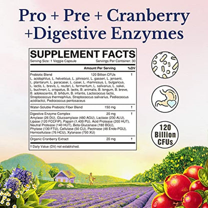 VITALITOWN Women's Probiotics 120 Billion CFUs 1 Daily, 30 Strains, with Prebiotics VITALITOWNUS supplements
