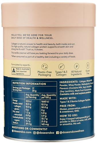 Dose & Co Collagen Creamer in Vanilla Flavour - 340g Powder Supplement DOSE & COUS supplements