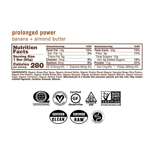 GoMacro MacroBar Organic Vegan Protein Bars - Banana + Almond Butter, (2.3 Ounce Bars GoMacroAu supplements