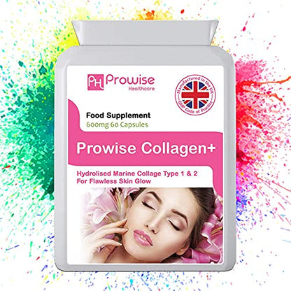 Marine Collagen Type 1 and Type 2 1200mg - 60 Capsules | UK Manufactured PH PROWISE HealthcareUS supplements