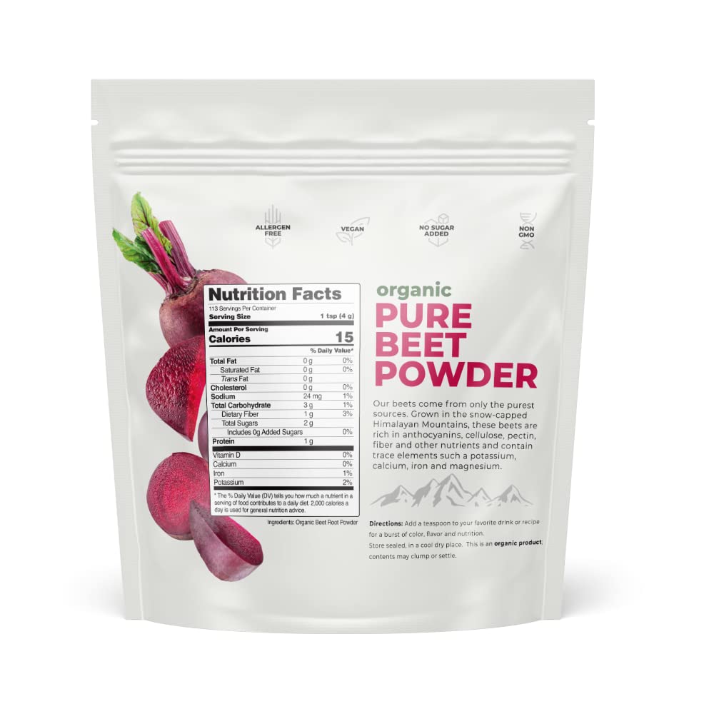 Nations Nutrition Pure Beet Root Powder Organic - Nitric Oxide Circulation Superfood Nations NutritionUS supplements