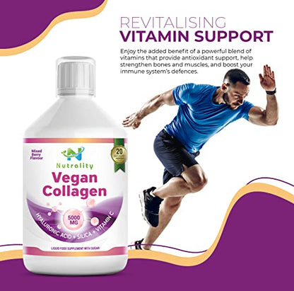 Nutrality Vegan Liquid Collagen | Premium-Grade 5000mg Hydrolyzed Collagen Peptides with Silica, Biotin NutralityUS supplements