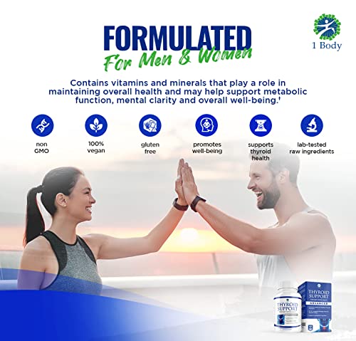 1 Body Thyroid Support Supplement with Iodine - Energy & Focus Support 1 BodyUS supplements