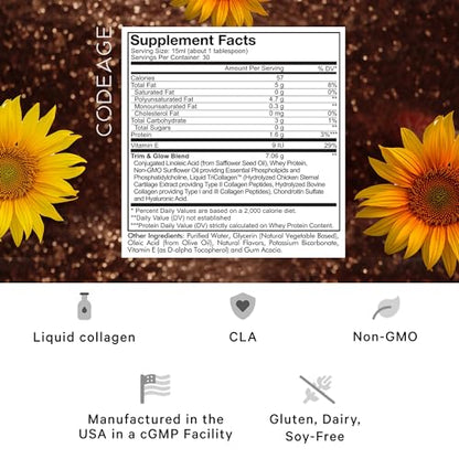 Codeage Liquid Collagen Supplement Chocolate Flavor, Beauty Trim & Glow Liposomal CodeageUS supplements