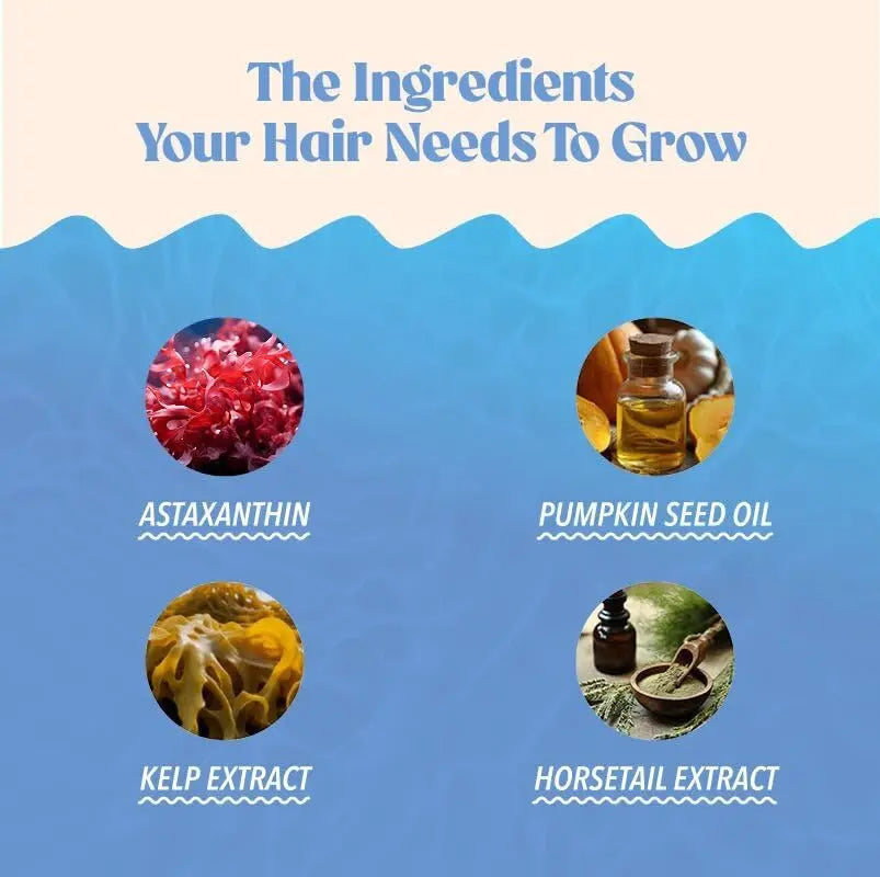 Akasha Superfoods Grow Hair & Beauty Gummies, Supplement with Zinc, Vitamin E, Astaxanthin, Kelp, & Pumpkin Seed, Plant Based Gummies for Women & Men Akasha SuperfoodsAu supplements