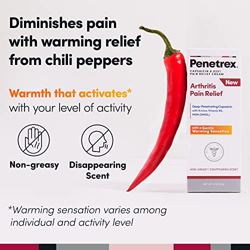 Penetrex Arthritis Warming Pain Relief Cream - Deep Penetrating Capsaicin with Arnica, Vitamin B6 & MSM(DMSO2) - Apply to Hands, Wrists, Feet, Knees, Elbows and Other Affected Areas, 2 oz PenetrexAu supplements