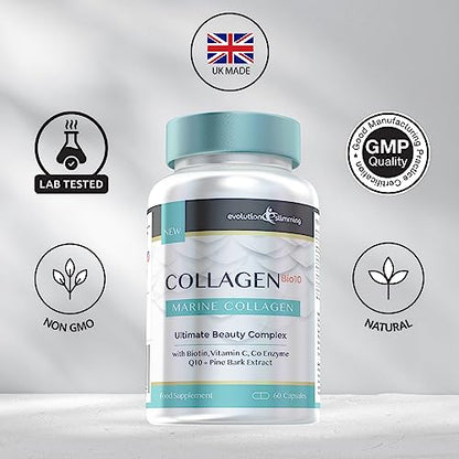 Collagen Bio-10 with Marine Collagen, Biotin & Co-Enzyme Q10 (60 Capsules) Evolution SlimmingUS supplements
