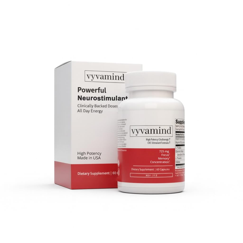 vyvamind Neurostimulant + Focus Aid Nootropic for Enhanced Concentration & Mental Clarity, Brain Support with Caffeine L-Theanine, Fast-Acting Cognitive Boost, 60 Capsules vyvamind Neurostimulant + Focus AidAu supplements