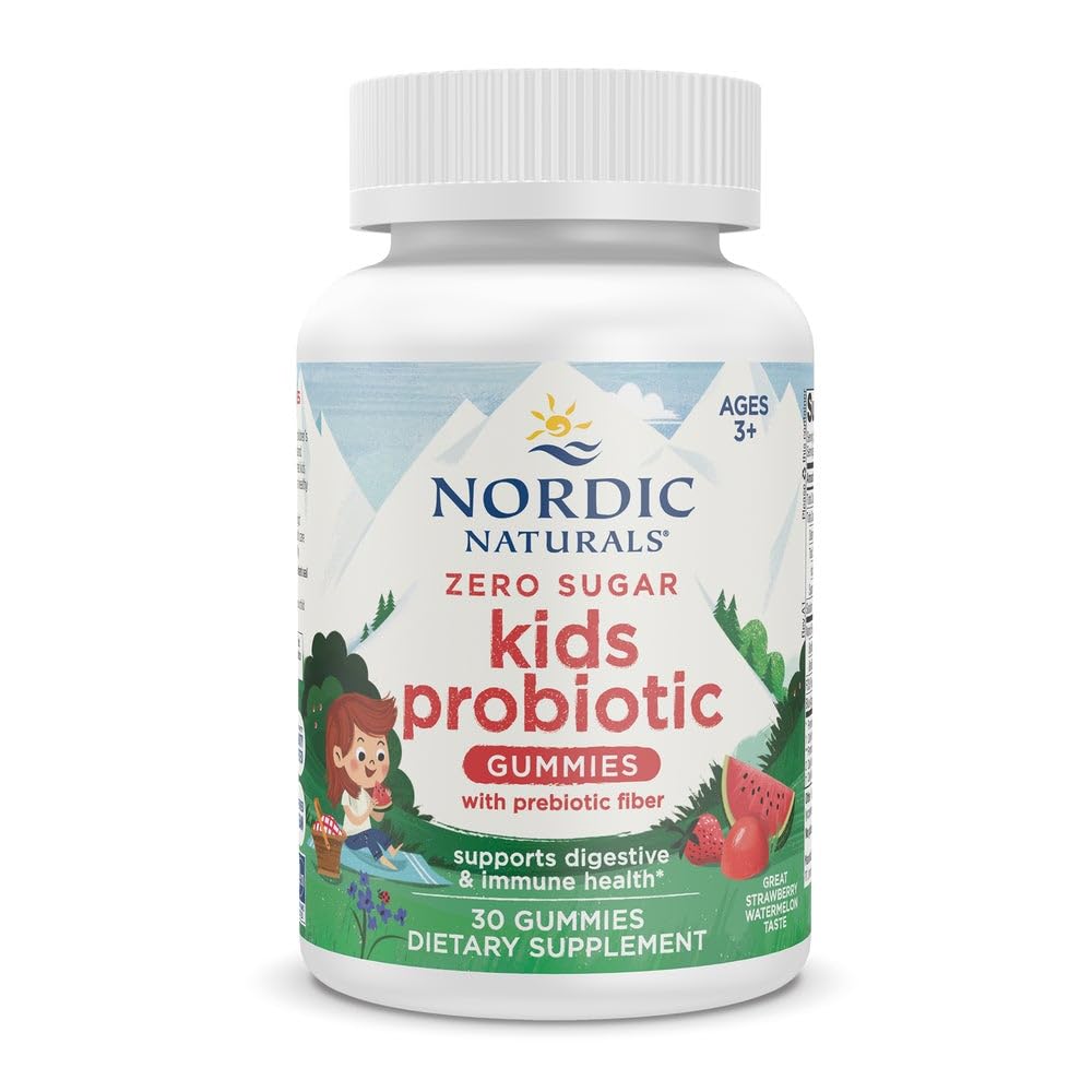 Nordic Naturals Vegan Probiotic Gummies Bundle - Zero Sugar Kids Probiotic Gummies - Strawberry Watermelon Flavor - 30 Gummies, Zero Sugar Probiotic Gummies - Strawberry Watermelon Flavor - 40 Gummies Nordic NaturalsAu supplements