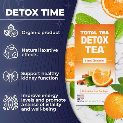 Total Tea Detox Tea & Energy Tea Set - 25 Day Detox Tea - Herbal SIim Tea Total TeaUS supplements