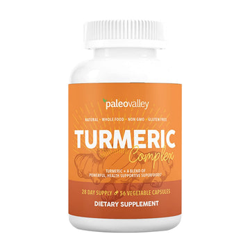 Paleovalley - Organic Turmeric Complex - Full Spectrum Organic Turmeric with Health-Supportive Superfoods - 56 Vegetarian Capsules - Support Joints, Immunity, Brain and Heart Health PaleovalleyUS supplements