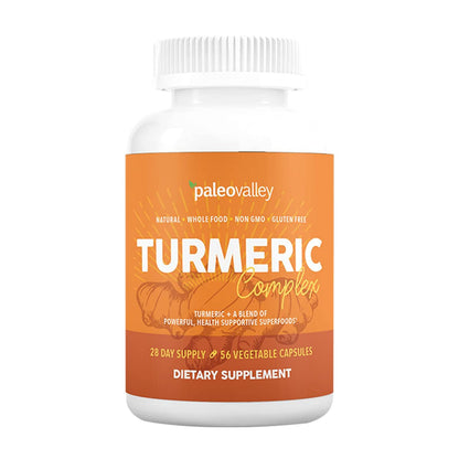 Paleovalley - Organic Turmeric Complex - Full Spectrum Organic Turmeric with Health-Supportive Superfoods - 56 Vegetarian Capsules - Support Joints, Immunity, Brain and Heart Health PaleovalleyUS supplements