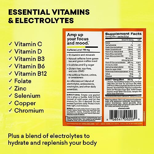 EBOOST Energy Drink & Electrolyte Powder, 20 Packets - Super Powder Orange EBOOSTAu supplements