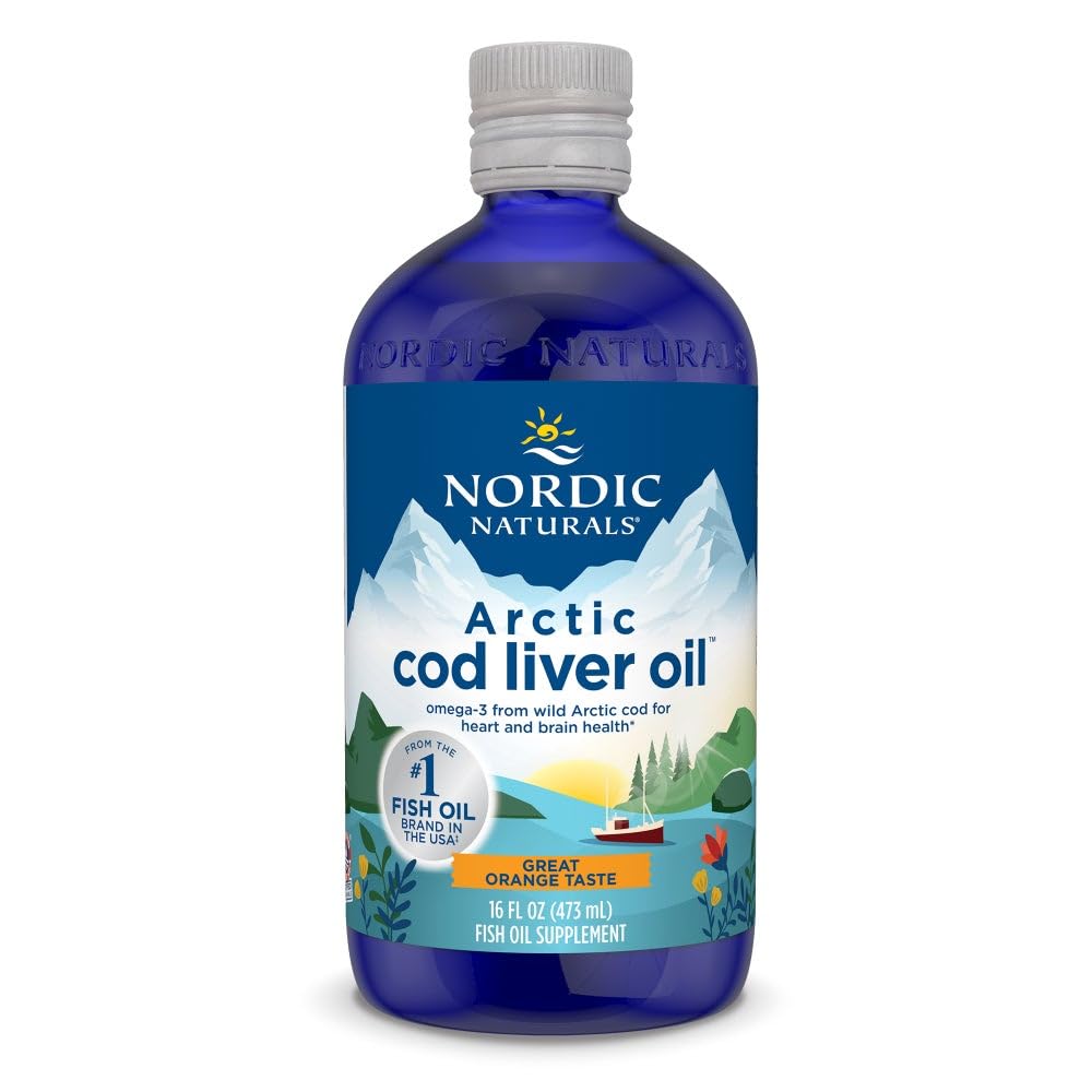 Nordic Naturals Arctic Cod Liver Oil, Orange - 16 oz - 1060 mg Total Omega-3s with EPA & DHA - Heart & Brain Health, Healthy Immunity, Overall Wellness - Non-GMO - 96 Servings Nordic NaturalsAu supplements