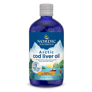 Nordic Naturals Arctic Cod Liver Oil, Orange - 16 oz - 1060 mg Total Omega-3s with EPA & DHA - Heart & Brain Health, Healthy Immunity, Overall Wellness - Non-GMO - 96 Servings Nordic NaturalsAu supplements