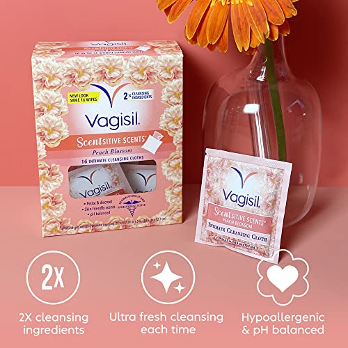 Vagisil Scentsitive Scents On-The-Go Feminine Cleansing Wipes, pH Balanced, Peach Blossom VagisilAu supplements