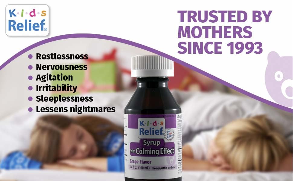 Kids Relief Syrup with Calming Effect, for Kids 0-12 Yrs, Grape Flavor, Gluten and Dye Free, No Added Sugar, 3.4 oz Kids ReliefAu supplements