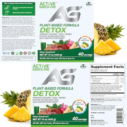 Active Green Pro - Detox Powder, Blend of Synergistic Liver Herbs, Reishi, Moringa Active Green ProUS supplements