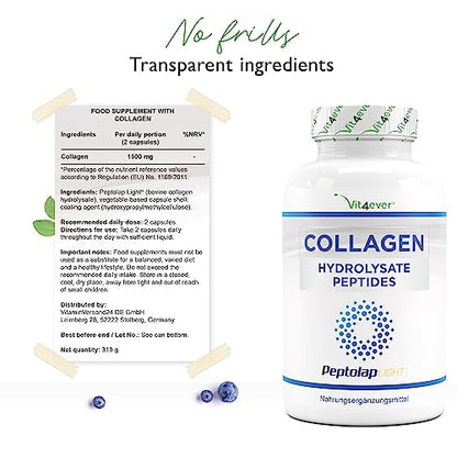 Collagen - 365 Capsules - 1500 mg per Daily Serving - Premium: 100% Bovine Collagen Vit4everUS supplements