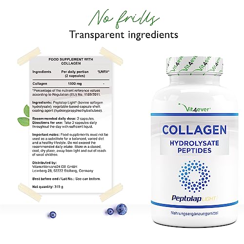 Collagen - 365 Capsules - 1500 mg per Daily Serving - Premium: 100% Bovine Collagen Vit4everAu supplements