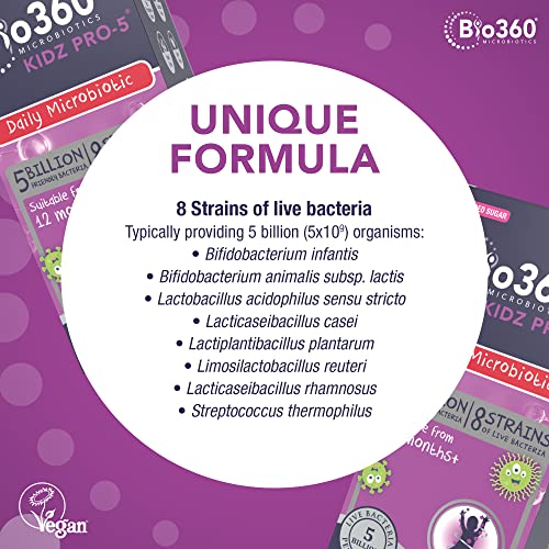 Natures Aid Bio360 Kidz Pro-5 (5 Billion Bacteria) from Natures Aid, Children's Microbiotic natures aidUS supplements