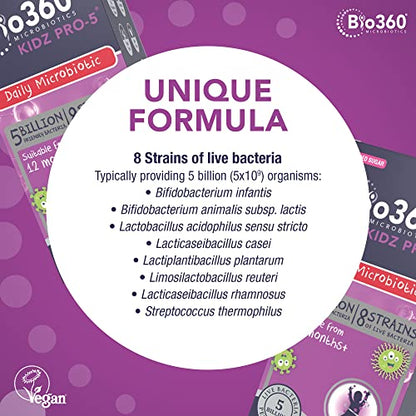 Natures Aid Bio360 Kidz Pro-5 (5 Billion Bacteria) from Natures Aid, Children's Microbiotic natures aidUS supplements