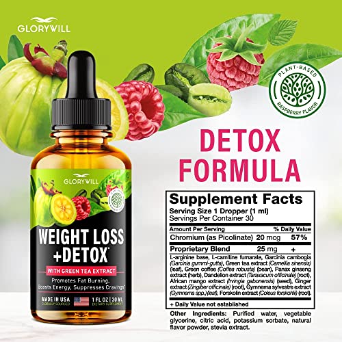 Weight Loss Drops Natural Detox Made in USA - Diet Drops for Fat Loss - Effective Appetite FQQFUS supplements