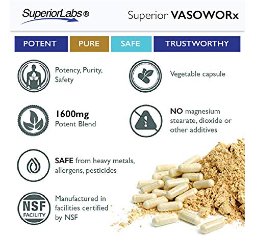 Superior Labs – VASOWORx  – Nitric Oxide Supplement – Extra Strength - 1,600 mg Superior LabsAu supplements