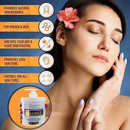 Advanced Clinicals Vitamin C Face & Body Cream Moisturizing Skin Care Lotion, Anti Advanced ClinicalsUS supplements