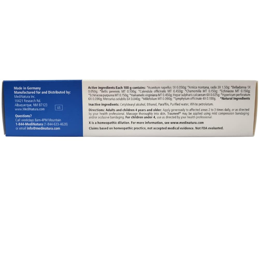 MediNatura Traumeel Ointment Topical Pain Relief for Muscle Joint Back Arthritis Injury or Exercise Related Pain & Soreness Arnica + 13 Active Ingredients - Made in Germany - 3.53 oz MediNaturaAu supplements