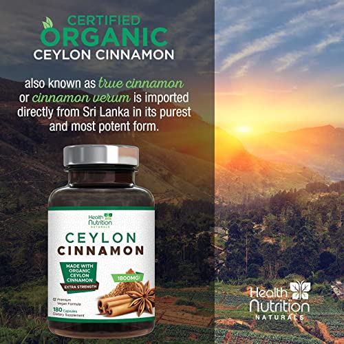Pure Ceylon Cinnamon Capsules - Certified Organic Cinnamon Pills, Non-GMO, Dairy & Gluten Health Nutrition NaturalsAu supplements