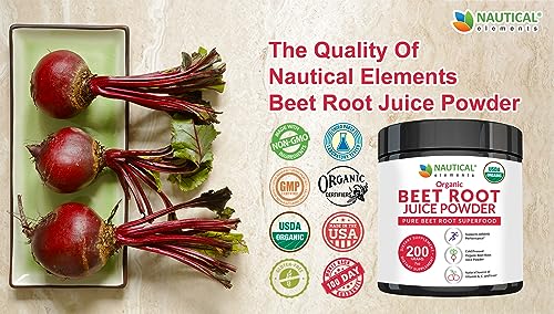 Beet Juice Powder Organic - Cold Pressed - 20:1 Concentrate - Concentrated Beet Root Nautical ElementsAu supplements