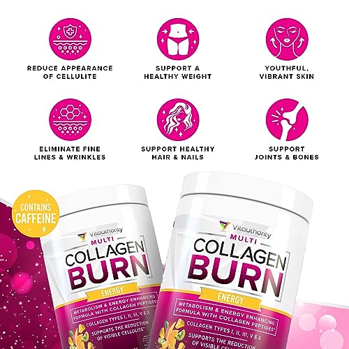 Multi Collagen Burn: Multi-Type Hydrolyzed Protein Peptides with Hyaluronic Acid, Vitamin VitauthorityUS supplements