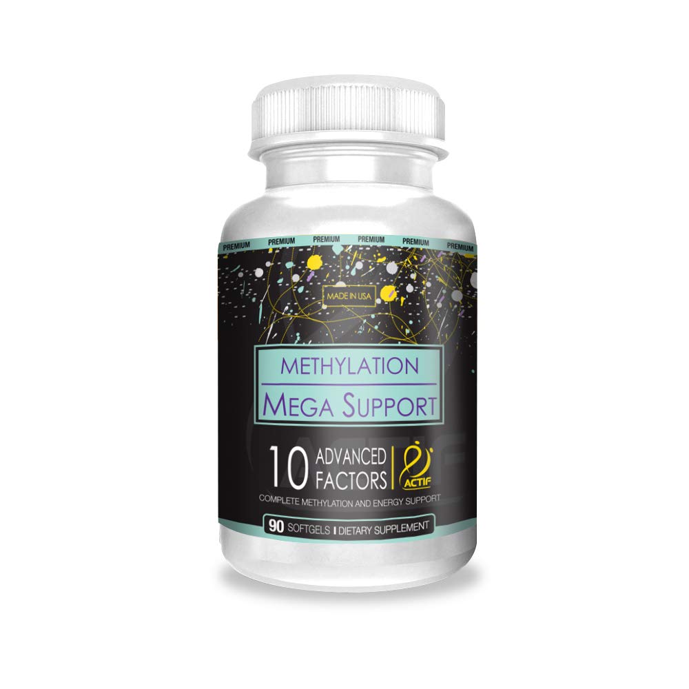 ACTIF Methylation Mega Support with 10 Advanced Factors and Organic Folate – 100% Natural, Non-GMO, 90 Count ACTIFAu supplements