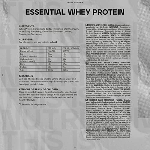 Bulk Essential Whey Protein Powder Shake, Vanilla, 1kg BulkAu supplements