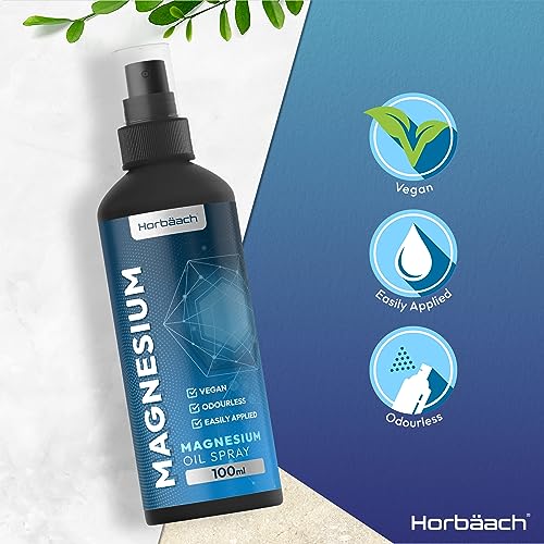 Magnesium Spray for Restless Legs, Muscles, Sleep | 100ml | Magnesium Chloride Oil HorbäachUS supplements