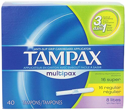 Tampax Cardboard Applicator, Multipax Tampons 40 Count TampaxAu supplements