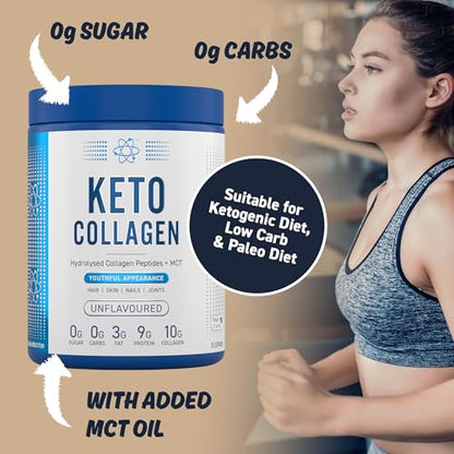 Applied Nutrition Keto Protein Powder, Hydrolysed Collagen Peptides + MCT Healthy Fats & Skin, Ketogenic & Paleo Diet Applied NutritionUS supplements