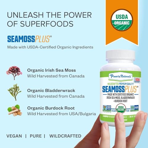 Power By Naturals Sea Moss Plus - USDA Certified Organic Wildcrafted Irish Seamoss Power By NaturalsAu supplements