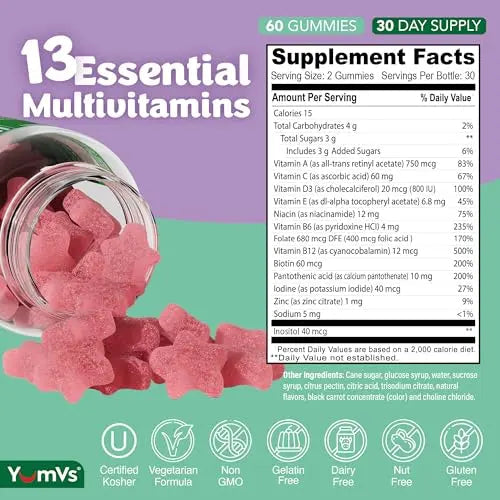 Multivitamin Gummies for Adults, Daily Gummy Vitamin for Women & Men, Immune Support Multivitamin Supplement YUM-V'SAu supplements