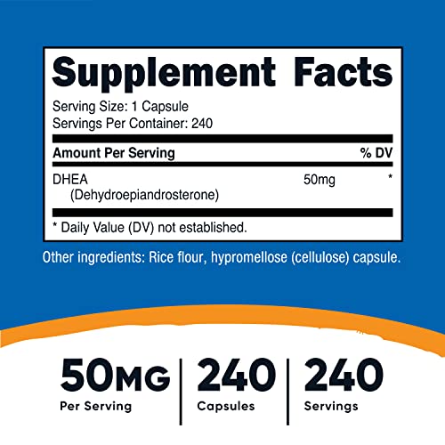 Nutricost DHEA 50mg, 240 Capsules - Gluten Free, Soy Free, Non-GMO, Supplement NutricostUS supplements
