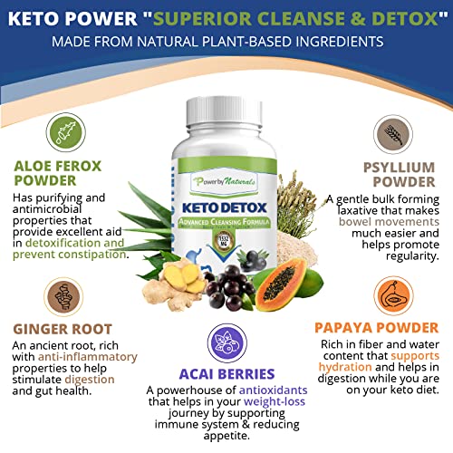 Power By Naturals Keto Colon Cleanser & Detox - Rapid Weight Loss Pills, Gut Health Power By NaturalsUS supplements