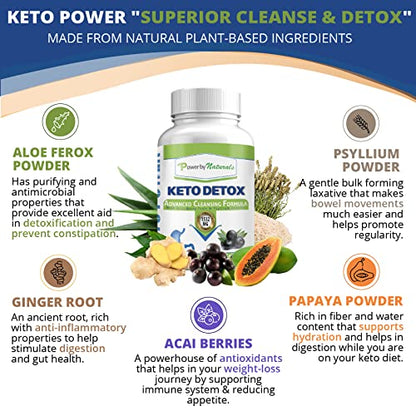Power By Naturals Keto Colon Cleanser & Detox - Rapid Weight Loss Pills, Gut Health Power By NaturalsUS supplements