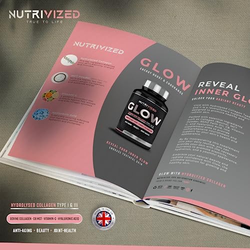Nutrivized Glow Hydrolysed Type 1&3 Collagen with Premium Pure C8 MCT Oil - Vitamin C & Hyaluronic Acid NutrivizedAu supplements
