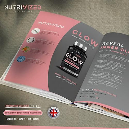 Nutrivized Glow Hydrolysed Type 1&3 Collagen with Premium Pure C8 MCT Oil - Vitamin C & Hyaluronic Acid NutrivizedUS supplements